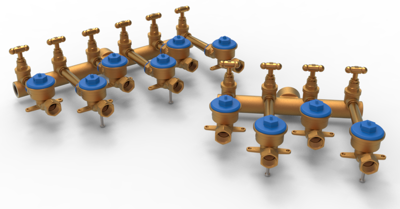 Waterfit multiport manifold assemblies